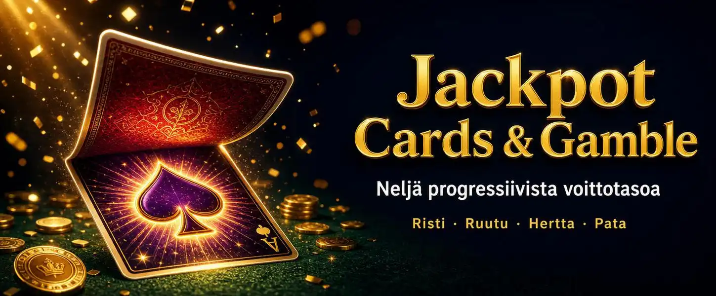 Shining Crown Jackpot Cards - neljä progressiivista voittotasoa: risti, ruutu, hertta, pata